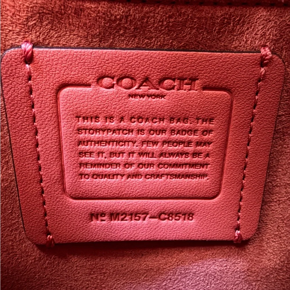 New Coach Pink and Tan Leather Backpack - Picture 2 of 7